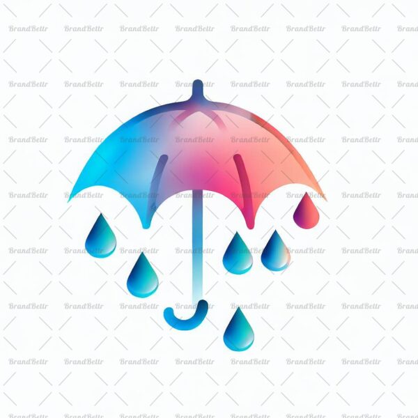 Abstrakte Regentropfen und Regenschirm